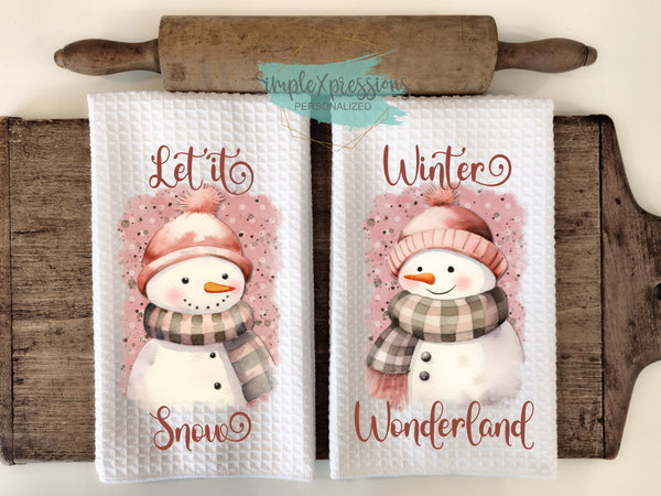 Winter Kitchen Towels-Let it Snow Winter Wonderland