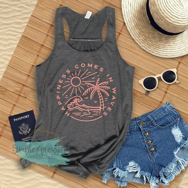 Happiness Comes in Waves Ladies Tank
