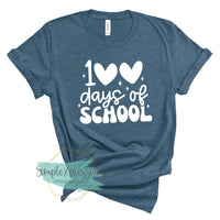 100 Days of School Hearts