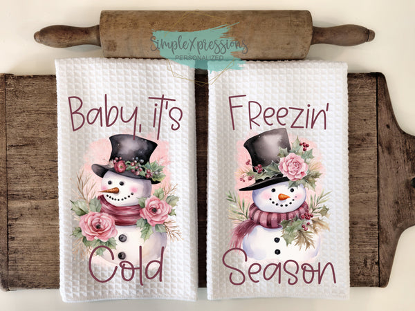 Winter Kitchen Towels- Baby, It's Cold Freezin' Season