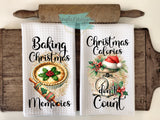 Christmas Kitchen Towels- Baking Christmas Memories  Christmas Calories Don't Count
