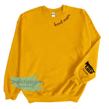 Band Mom Collar Sweatshirt- with names on sleeve- choose your instrument
