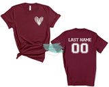 Baseball Heart -Name/number on back