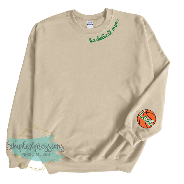 Basketball Mom Collar Sweatshirt- with names on sleeve