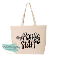 Books & Stuff Zippered Tote Bag