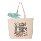 Books Are My Happy Place Zippered Tote Bag