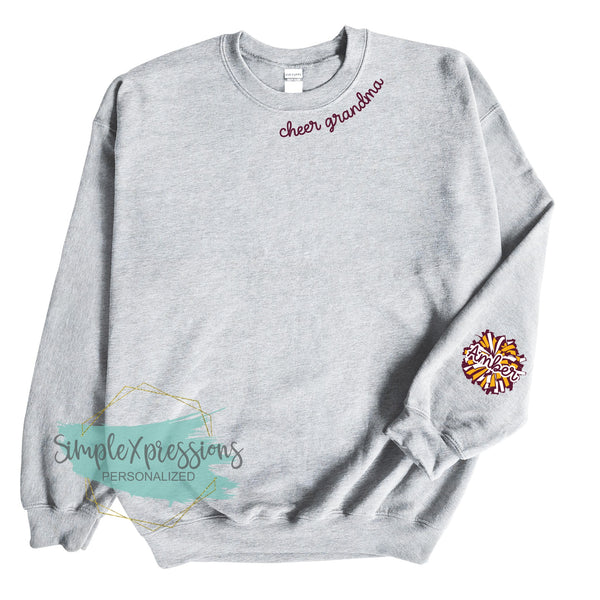 Cheer Grandma Collar Sweatshirt- with names on sleeve
