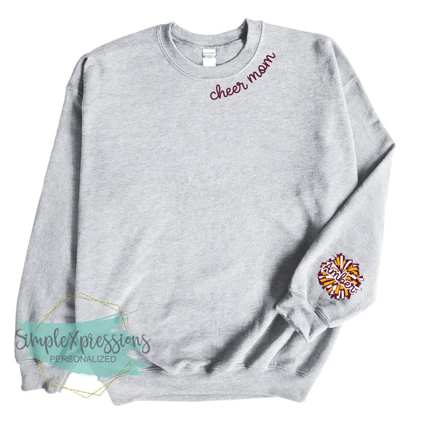 Cheer Mom Collar Sweatshirt- with names on sleeve