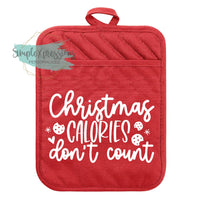 Christmas Calories Don't Count Pot Holder