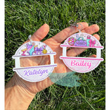 Personalized Ponytail Holder Dance or Gymnastics Bag Tag
