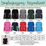 Ladies Varsity Fleece Crewneck Pullover - Script Mascot