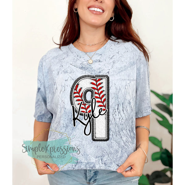Colorblast Personalized faux stitched baseball numbers