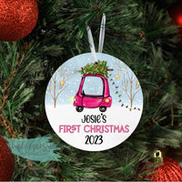 Personalized Baby's First Christmas Toy Car- aluminum ornament