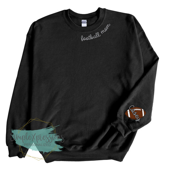 Football Mom Collar Sweatshirt- with names on sleeve