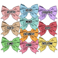 Personalized Glitter Bow Bag Tag