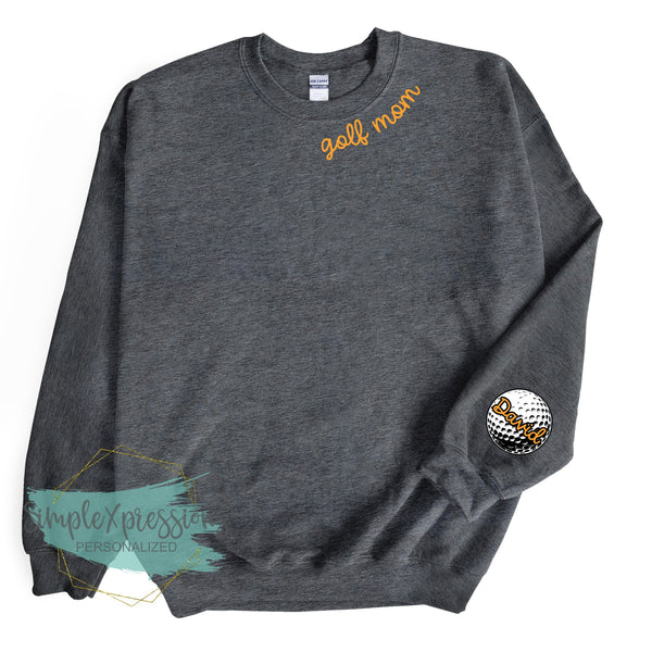 Golf Mom Collar Sweatshirt- with names on sleeve