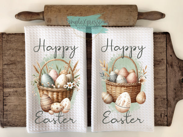 Easter Kitchen Towels- Happy Easter Baskets