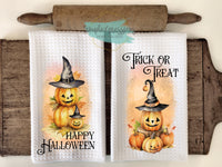 Halloween Kitchen Towels- Happy Halloween  Trick or Treat