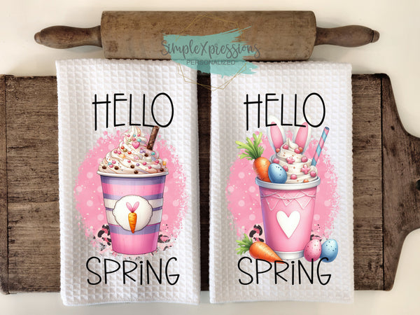 Spring Kitchen Towels- Hello Spring Hello Spring with Eggs