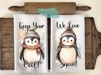 Winter Kitchen Towels-Keep Your Cool We Love Snow