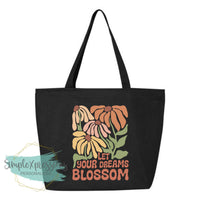 Let your Dreams Blossom Zippered Tote Bag