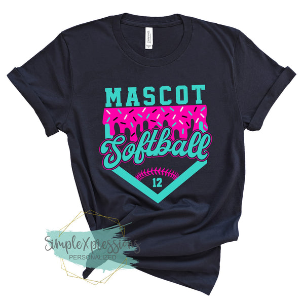 YOUTH Mascot Softball Drip