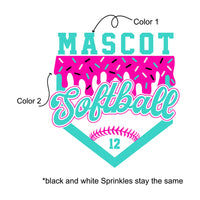 YOUTH Mascot Softball Drip