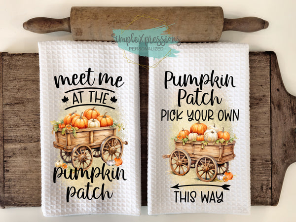 Fall Kitchen Towels- Meet Me at the Pumpkin Patch  Pick Your Own