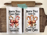 Christmas Kitchen Towels- North Pole Candy Canes  North Pole Candy Co.
