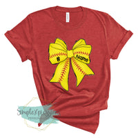 YOUTH Personalized Softball Bow