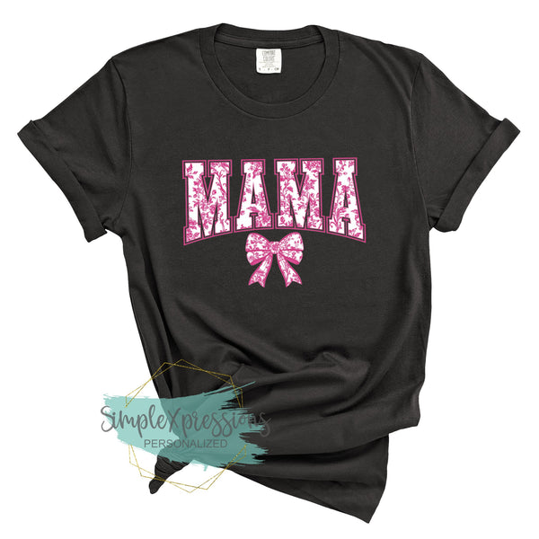 Pink Floral Mama with Bow