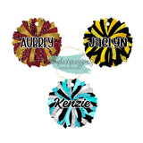 Personalized Glitter Pom Cheer Bag Tag