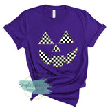 Pumpkin Faces- Gingham, Checkered, Stripes, Dots- You choose