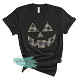 Pumpkin Faces- Gingham, Checkered, Stripes, Dots- You choose