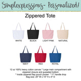 Floral Stethoscope Zippered Tote Bag