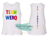 Team Werq Instructor Cropped Racerback Tank- Rainbow