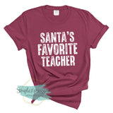 Distressed Santa's Favorite Teacher