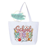 School Nurse Zippered Tote Bag