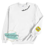 Softball Grandma Collar Sweatshirt- with names on sleeve