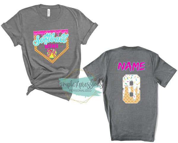 Softball MAMA Drip- Name/Number on back