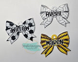 Personalized Sport Bow Bag Tag