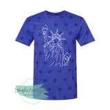 Lady Liberty Line Art- Pattern Shirts