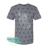 Lady Liberty Line Art- Pattern Shirts