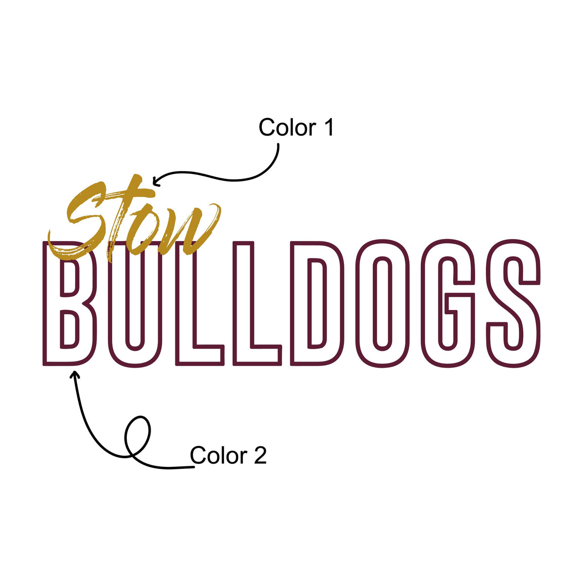Stow Bulldogs Outline SimpleXpressions Personalized Stow bulldogs outline simplexpressions personalized