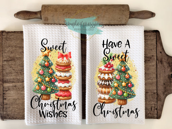 Christmas Kitchen Towels- Sweet Christmas Wishes  Have a Sweet Christmas