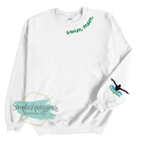 Swim Mom Collar Sweatshirt- with names on sleeve
