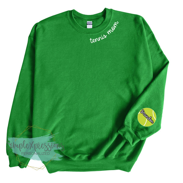 Tennis Mom Collar Sweatshirt- with names on sleeve