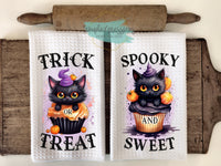 Halloween Kitchen Towels- Trick or Treat  Spooky and Sweet