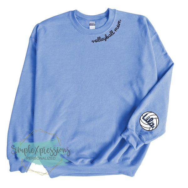Volleyball Mom Collar Sweatshirt- with names on sleeve