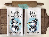 Christmas Kitchen Towels- Winter Wonderland   Let it Snow